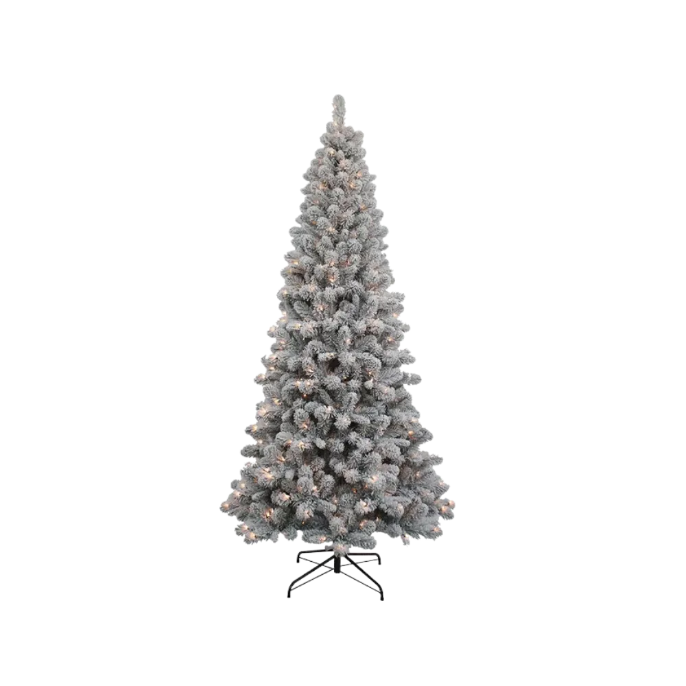 7 Foot Pre-Lit New Brunswick Flocked Spruce Tree