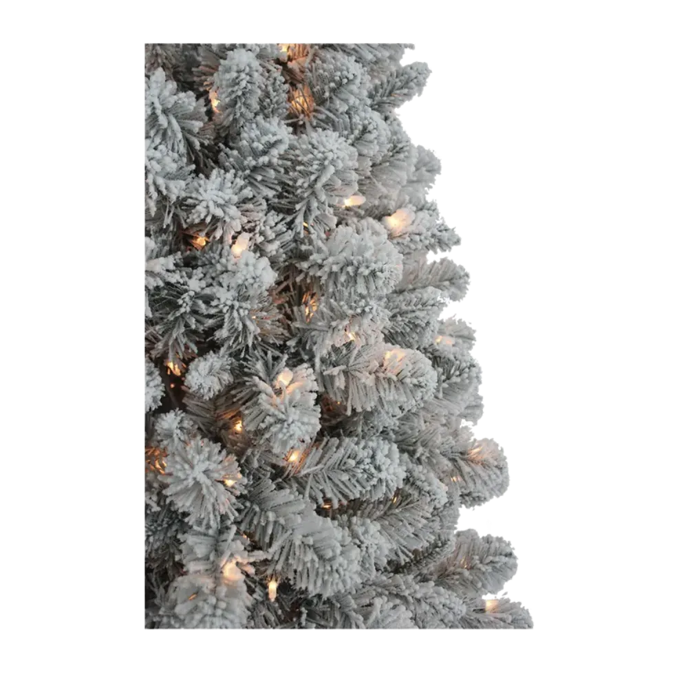 7 Foot Pre-Lit New Brunswick Flocked Spruce Tree