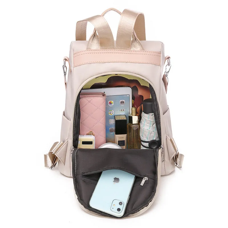 Anti-Theft Backpack Embroidered Commuter Oxford Bag Large Capacity Travel Bag