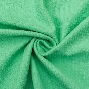 Aquatic Green Famous Make Textured Stripe Yoga Wear  Fabric
