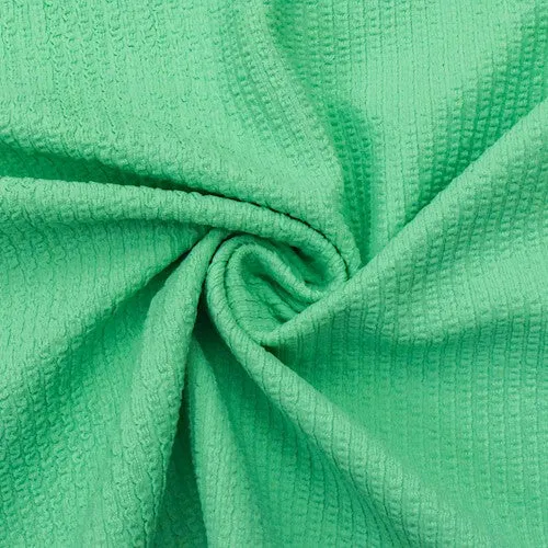Aquatic Green Famous Make Textured Stripe Yoga Wear  Fabric