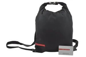 Authentic PRADA Sports PIUMA LATEX Nylon Leather Backpack B9094 Black 5364I