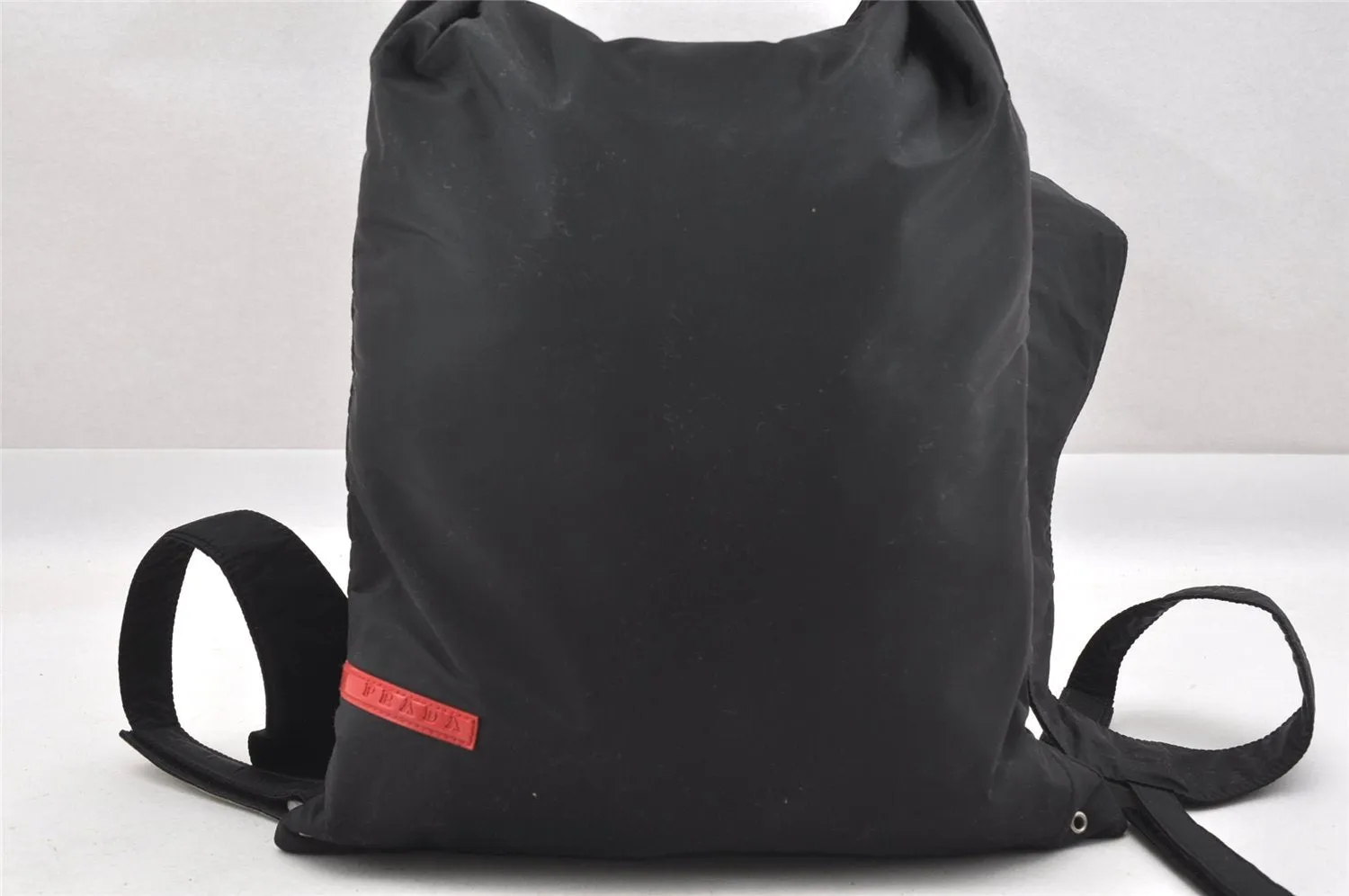 Authentic PRADA Sports PIUMA LATEX Nylon Leather Backpack B9094 Black 5364I