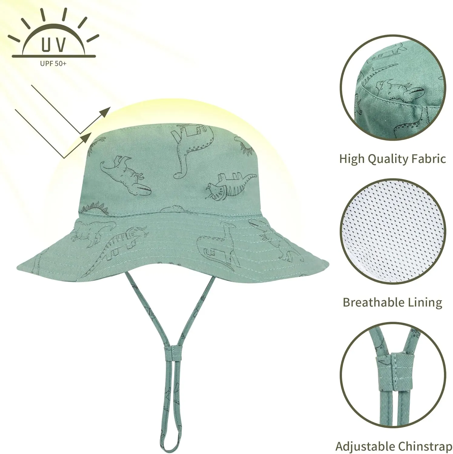 Baby Boy Sun Hat Baby Hats UPF 50  Toddler Sun Hat Infant Sun Hats Kids Beach Summer Adjustable Bucket Hat