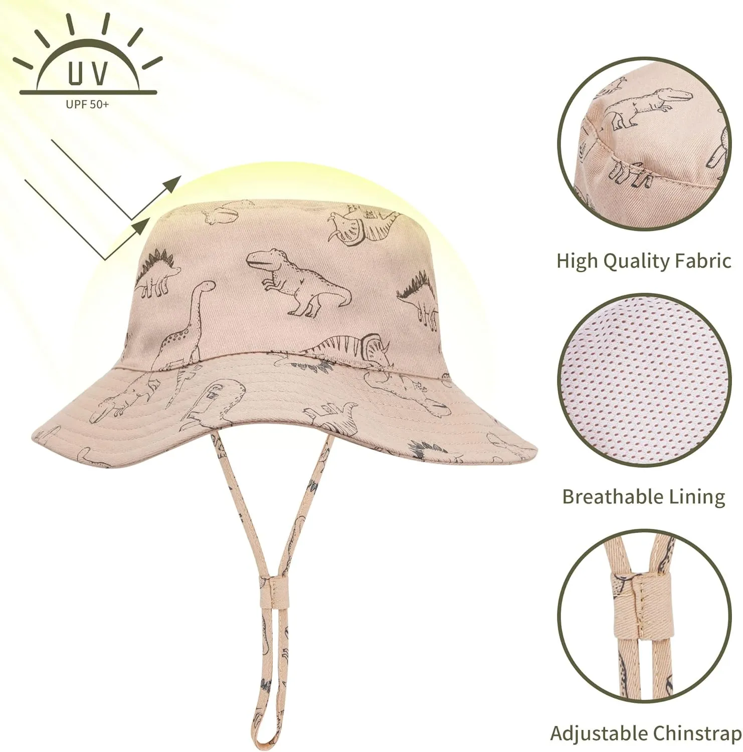 Baby Boy Sun Hat Baby Hats UPF 50  Toddler Sun Hat Infant Sun Hats Kids Beach Summer Adjustable Bucket Hat