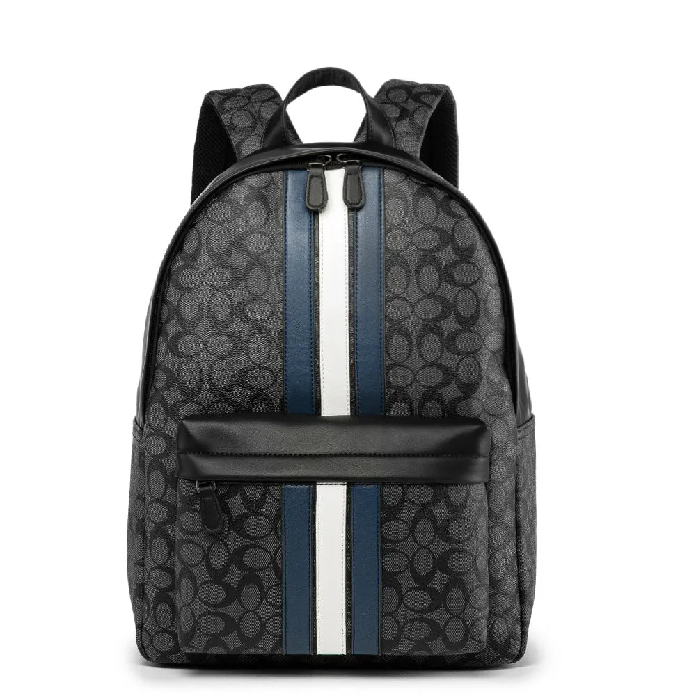 Backpack 2022 Retail New  Men's  Leather Fashion Trendy Patchwork Contrast Color  Travel Bag