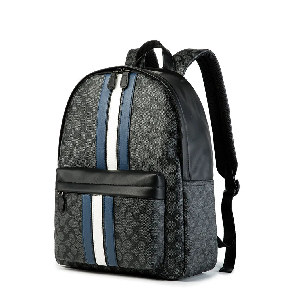 Backpack 2022 Retail New  Men's  Leather Fashion Trendy Patchwork Contrast Color  Travel Bag