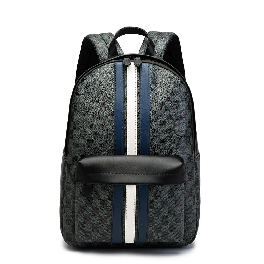 Backpack 2022 Retail New  Men's  Leather Fashion Trendy Patchwork Contrast Color  Travel Bag