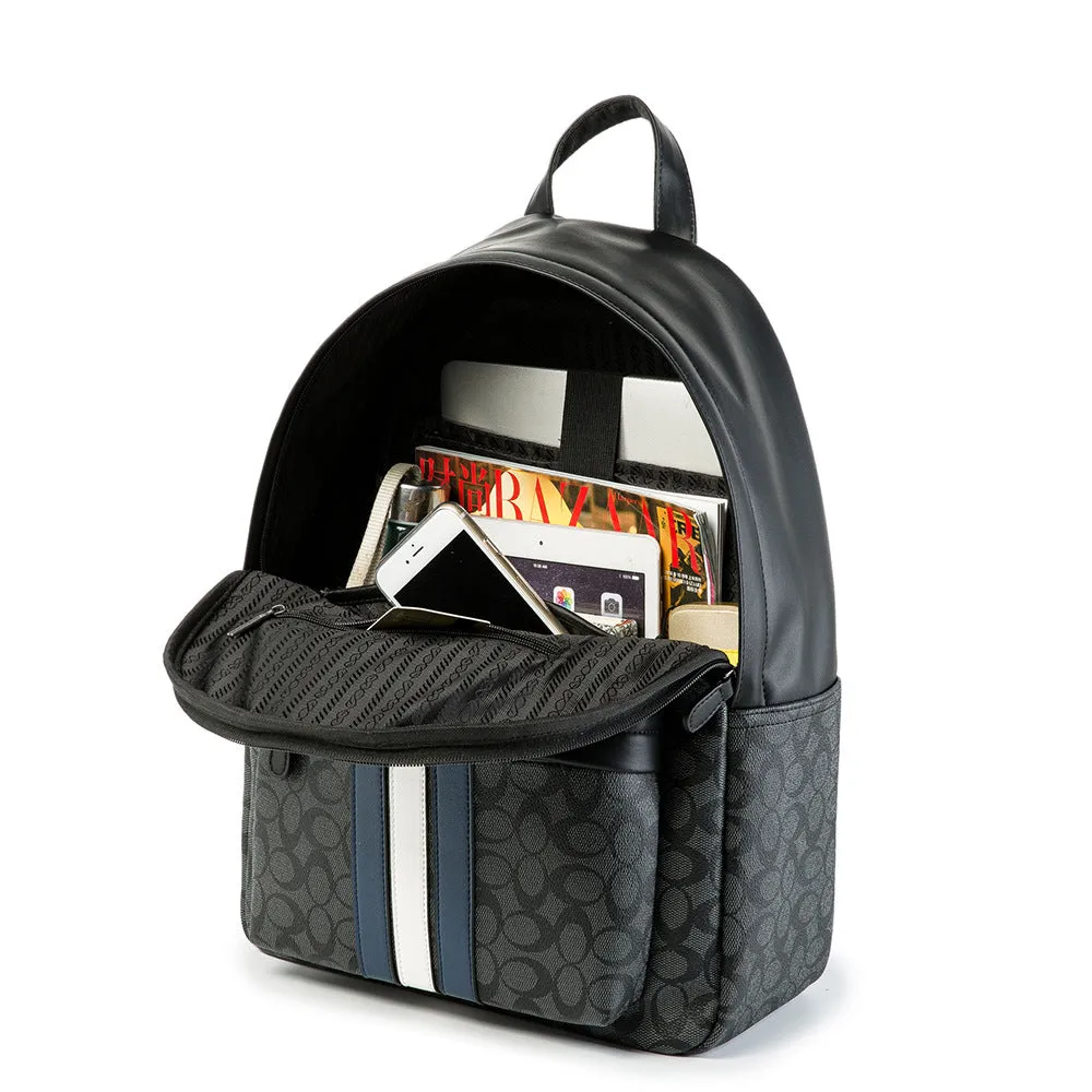 Backpack 2022 Retail New  Men's  Leather Fashion Trendy Patchwork Contrast Color  Travel Bag