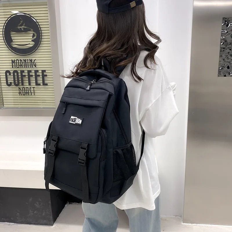Backpack Color Matching Large Capacity Men's New  Fashion Simple Travel Leisure Laptop  Junior High School Student Schoolbag