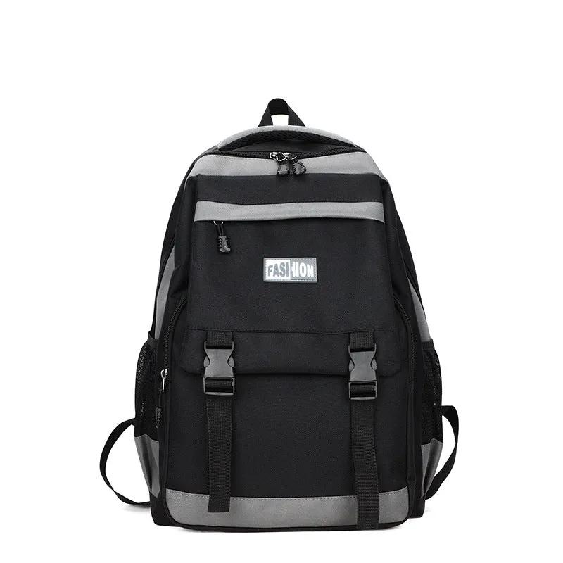 Backpack Color Matching Large Capacity Men's New  Fashion Simple Travel Leisure Laptop  Junior High School Student Schoolbag