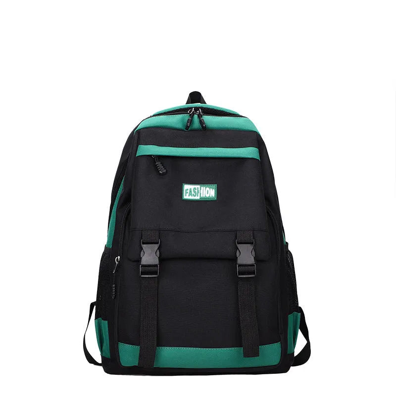 Backpack Color Matching Large Capacity Men's New  Fashion Simple Travel Leisure Laptop  Junior High School Student Schoolbag