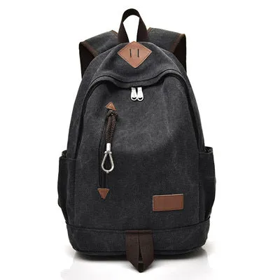 Backpack Men Casual Canvas Backpack Vintage Travel Bag High School Student Schoolbag Men