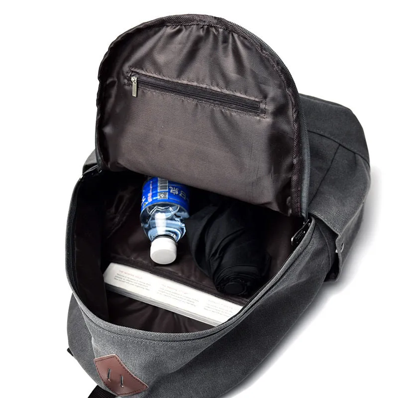 Backpack Men Casual Canvas Backpack Vintage Travel Bag High School Student Schoolbag Men