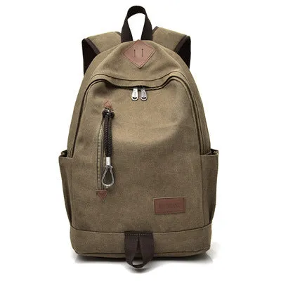 Backpack Men Casual Canvas Backpack Vintage Travel Bag High School Student Schoolbag Men