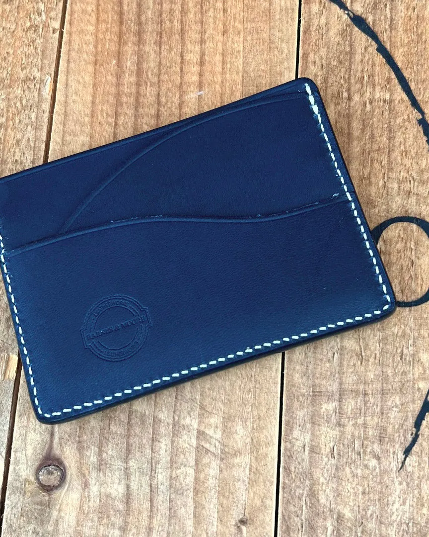 Barnes and Moore Drayman Leather Cardholder - Indigo