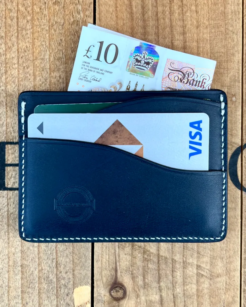 Barnes and Moore Drayman Leather Cardholder - Indigo
