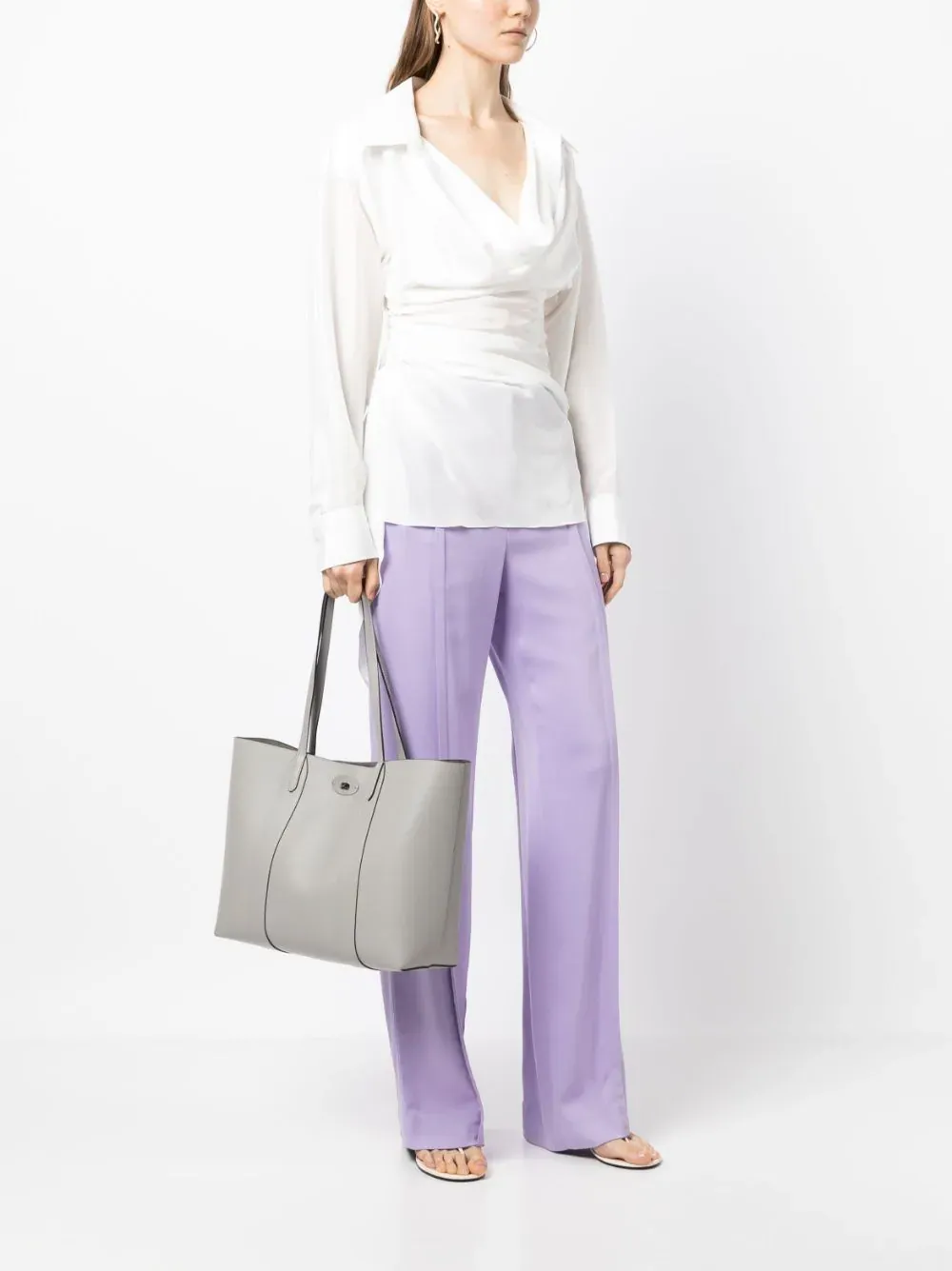 Bayswater Tote Pale Grey Small Classic Grain