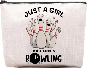 Bowling Accessories Makeup Bag, Bowling Gifts for Women, Party Favors Bags, Lover Stuff Birthday Gifts Cosmetic Makeup Bag Pouch