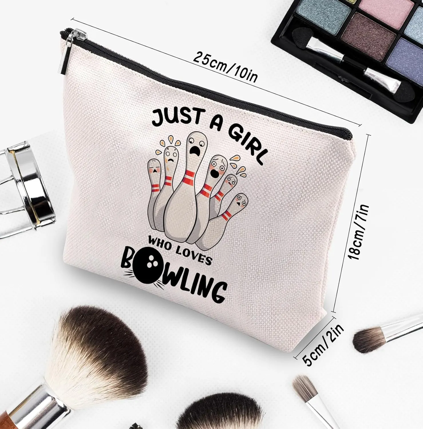 Bowling Accessories Makeup Bag, Bowling Gifts for Women, Party Favors Bags, Lover Stuff Birthday Gifts Cosmetic Makeup Bag Pouch