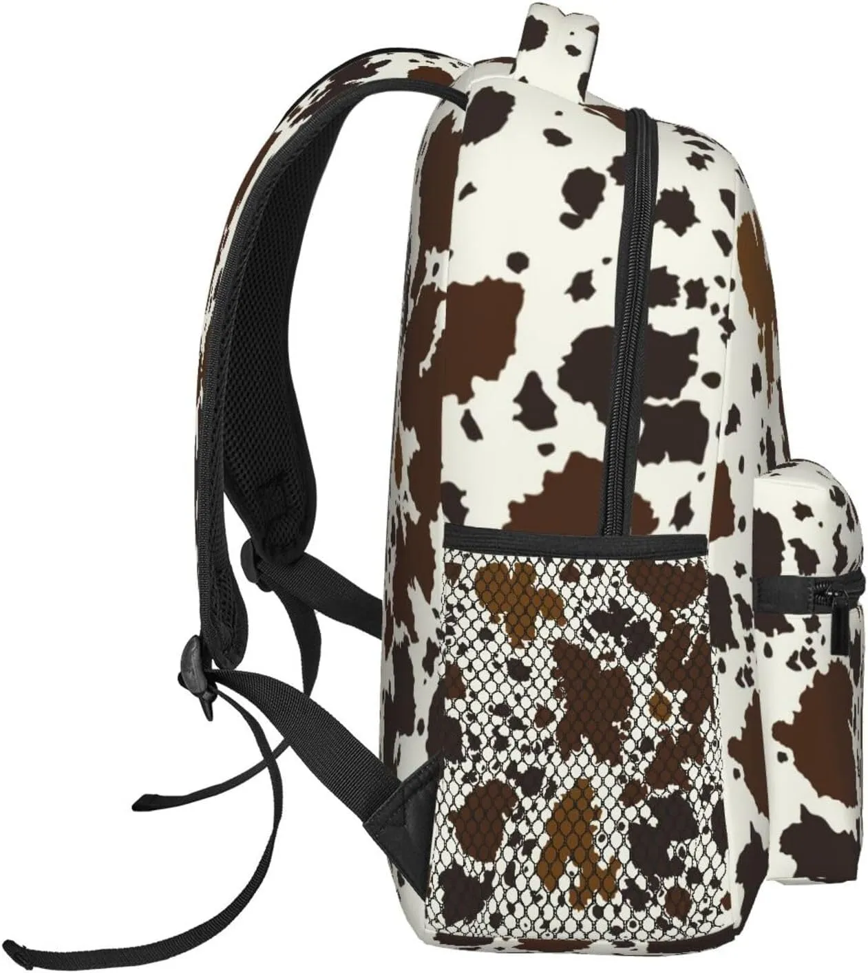 Brown Cow Print Backpack For School Laptop Bags Bookbag Big Casual Daypack For Student Girls Boys Kids Teens Travel Sports Work