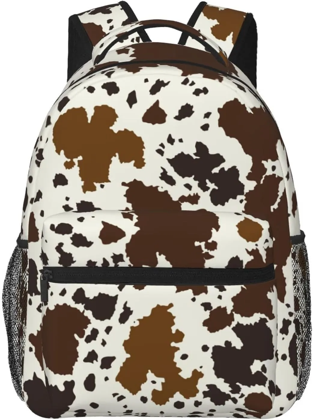 Brown Cow Print Backpack For School Laptop Bags Bookbag Big Casual Daypack For Student Girls Boys Kids Teens Travel Sports Work