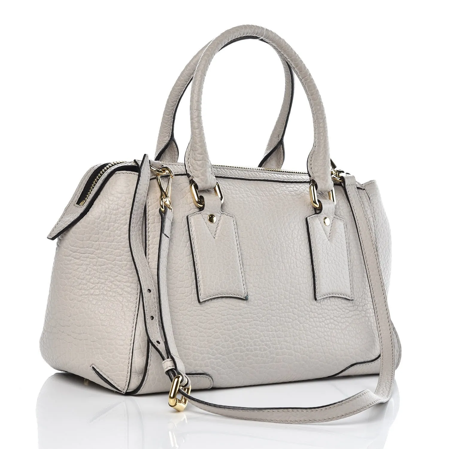 BURBERRY HERITAGE GRAINED LEATHER SMALL GLADSTONE SATCHEL