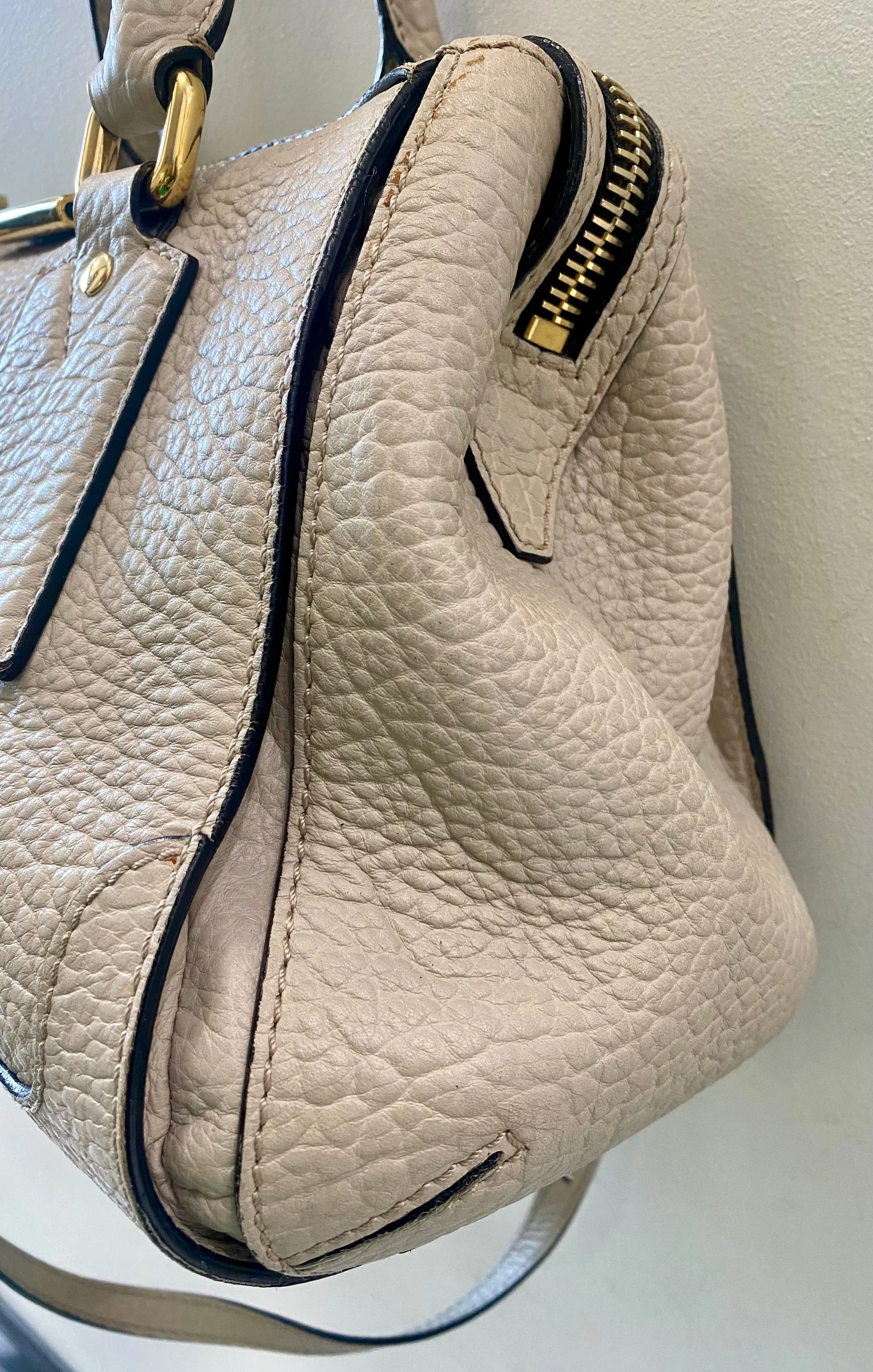 BURBERRY HERITAGE GRAINED LEATHER SMALL GLADSTONE SATCHEL
