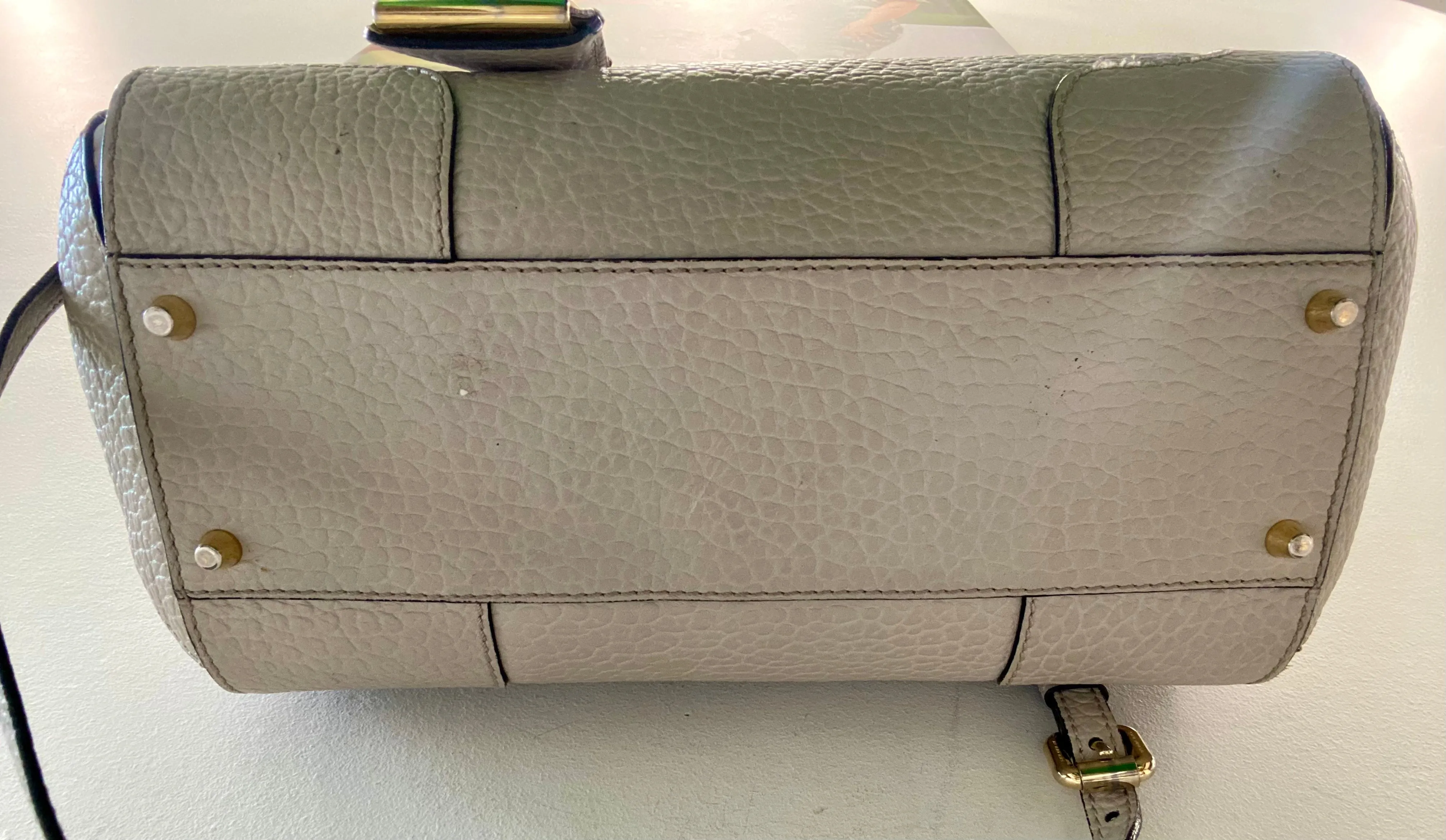 BURBERRY HERITAGE GRAINED LEATHER SMALL GLADSTONE SATCHEL