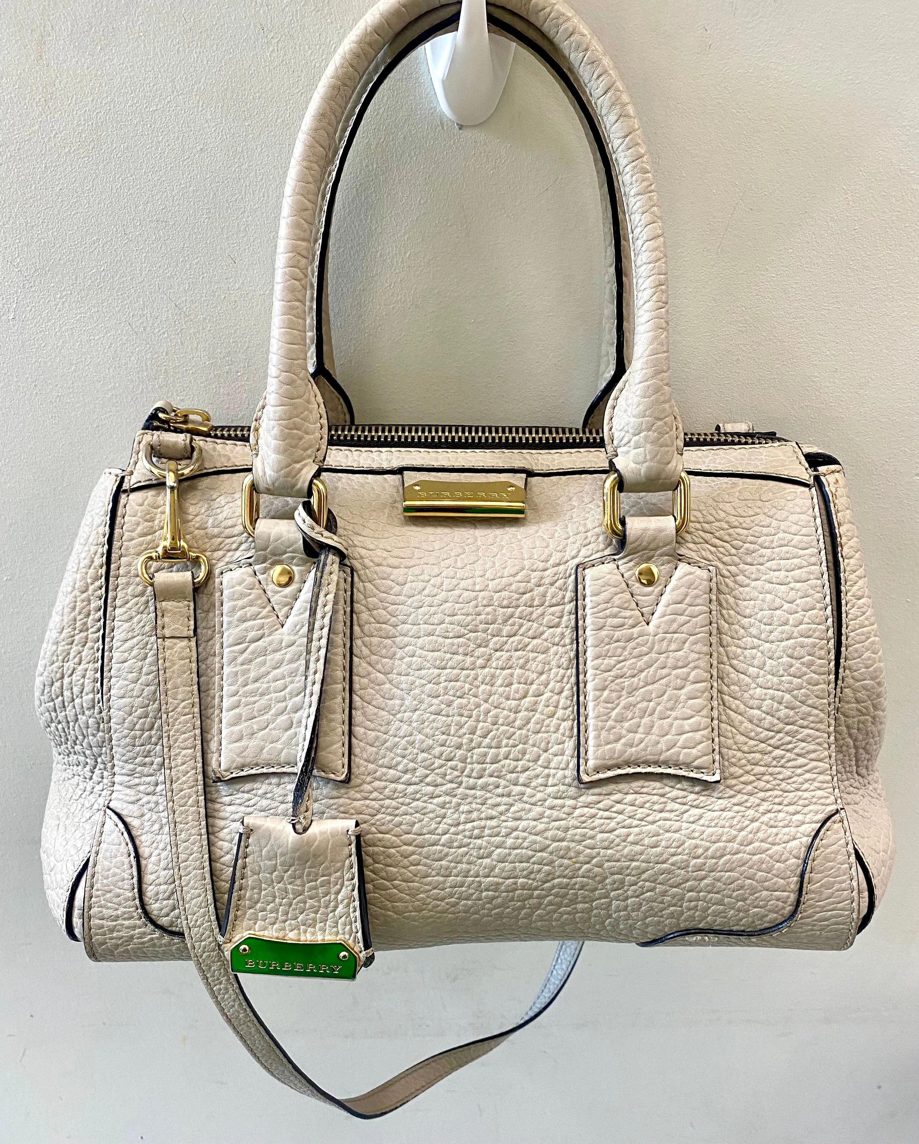 BURBERRY HERITAGE GRAINED LEATHER SMALL GLADSTONE SATCHEL
