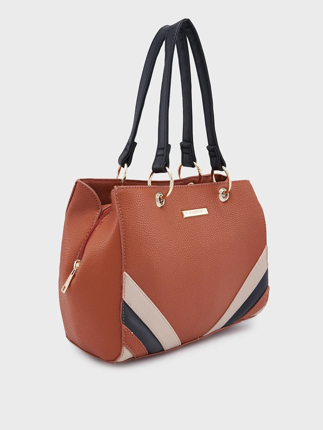 Caprese Ember Satchel Small Tan Handbag