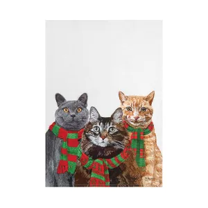 Cats With Scarves Print Kitchen Towel