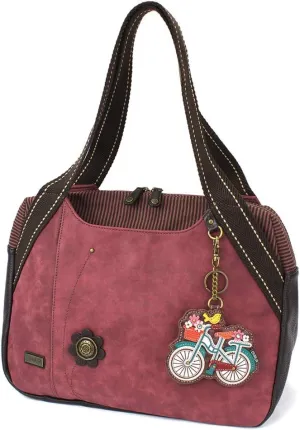 CHALA Bowling Tote Bag Burgundy