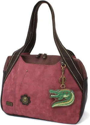 CHALA Bowling Tote Bag Burgundy
