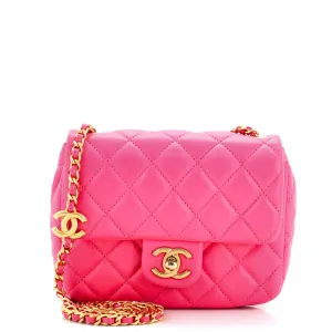 CHANEL Coco de Toi Heart Chain Square Flap Bag Quilted Lambskin Mini