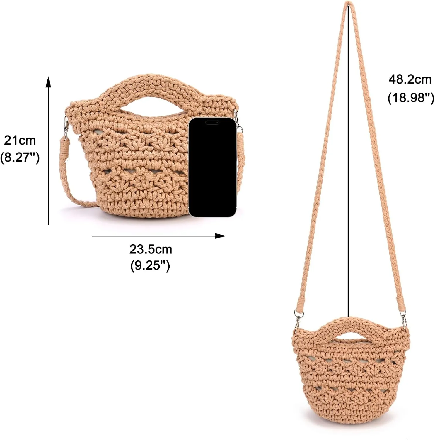 CHIC DIARY Women Straw Beach Bag Clutch Purse Small Crossbody Bag Woven Cotton Shoulder Handbag for Summer