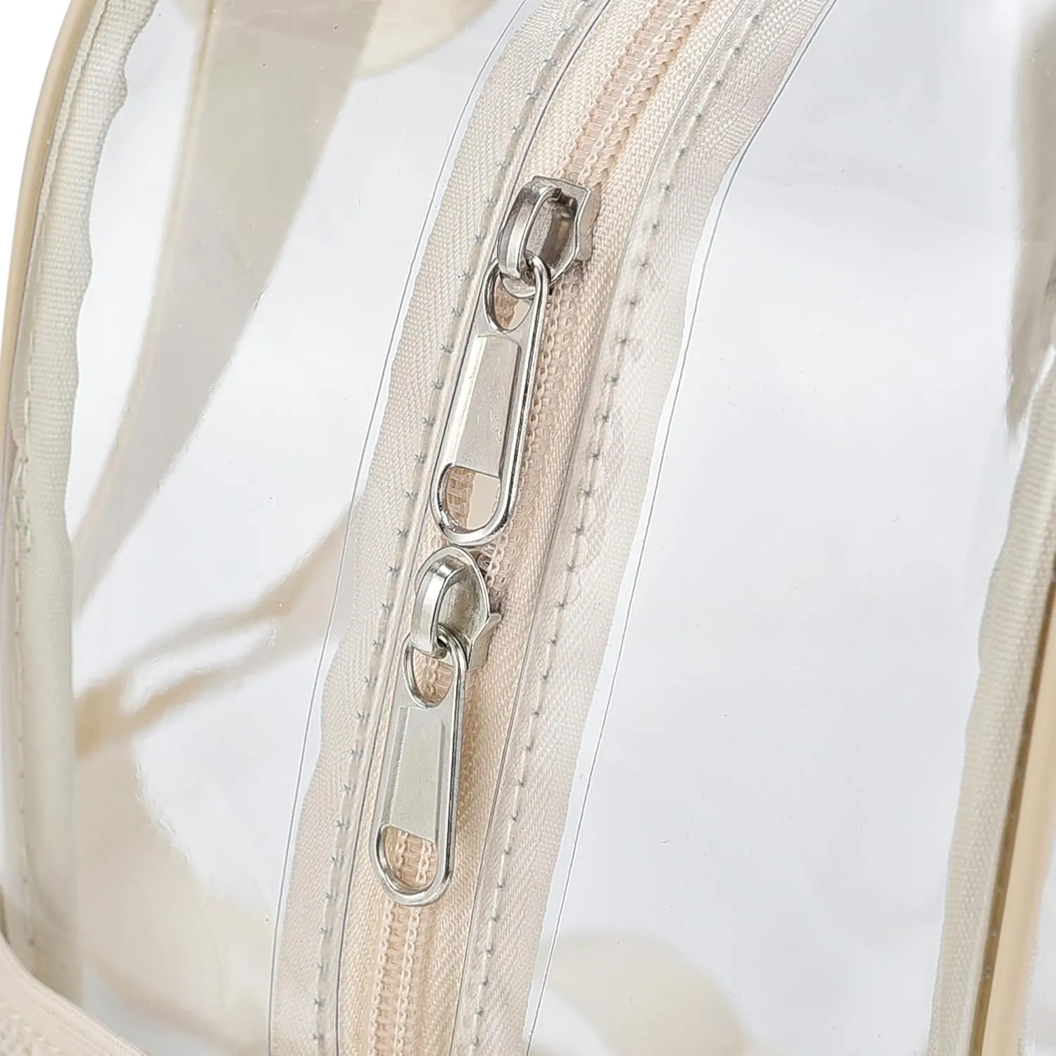 Cream Clear Event Backpack 12x12x6 with Front Pocket, Women's Fashion, Multi-Sport, 11.5"L x 9.5"W x 6"H