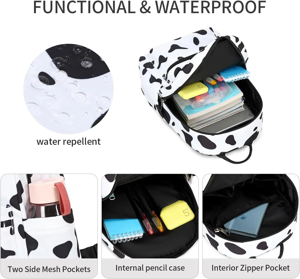 Cusangel Cow Small Purse Backpack For Women, Small Backpack,Mini Backpack Purse for Women Girls,10L little cute backpack,teen Girl work travel Shopping malls, farms, para daypack,mochila vaca pequea