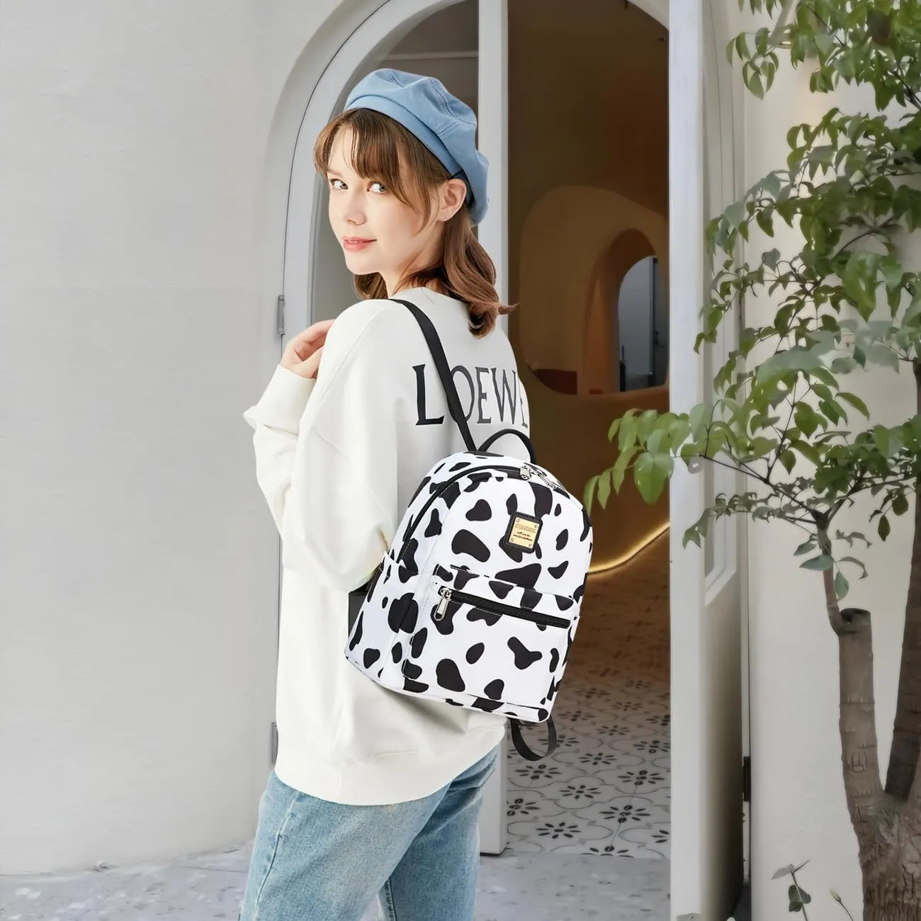 Cusangel Cow Small Purse Backpack For Women, Small Backpack,Mini Backpack Purse for Women Girls,10L little cute backpack,teen Girl work travel Shopping malls, farms, para daypack,mochila vaca pequea