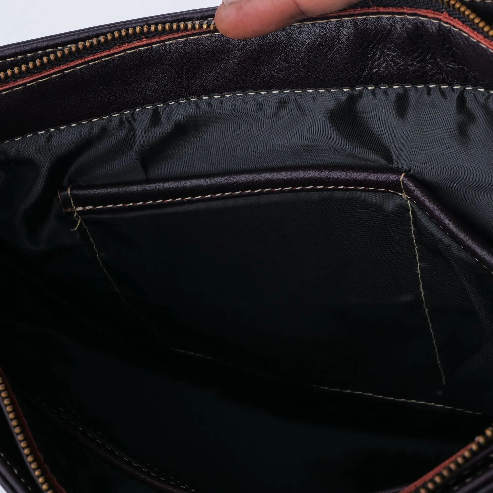 Everyday Women's Leather  Zipper Tote Bag-Black