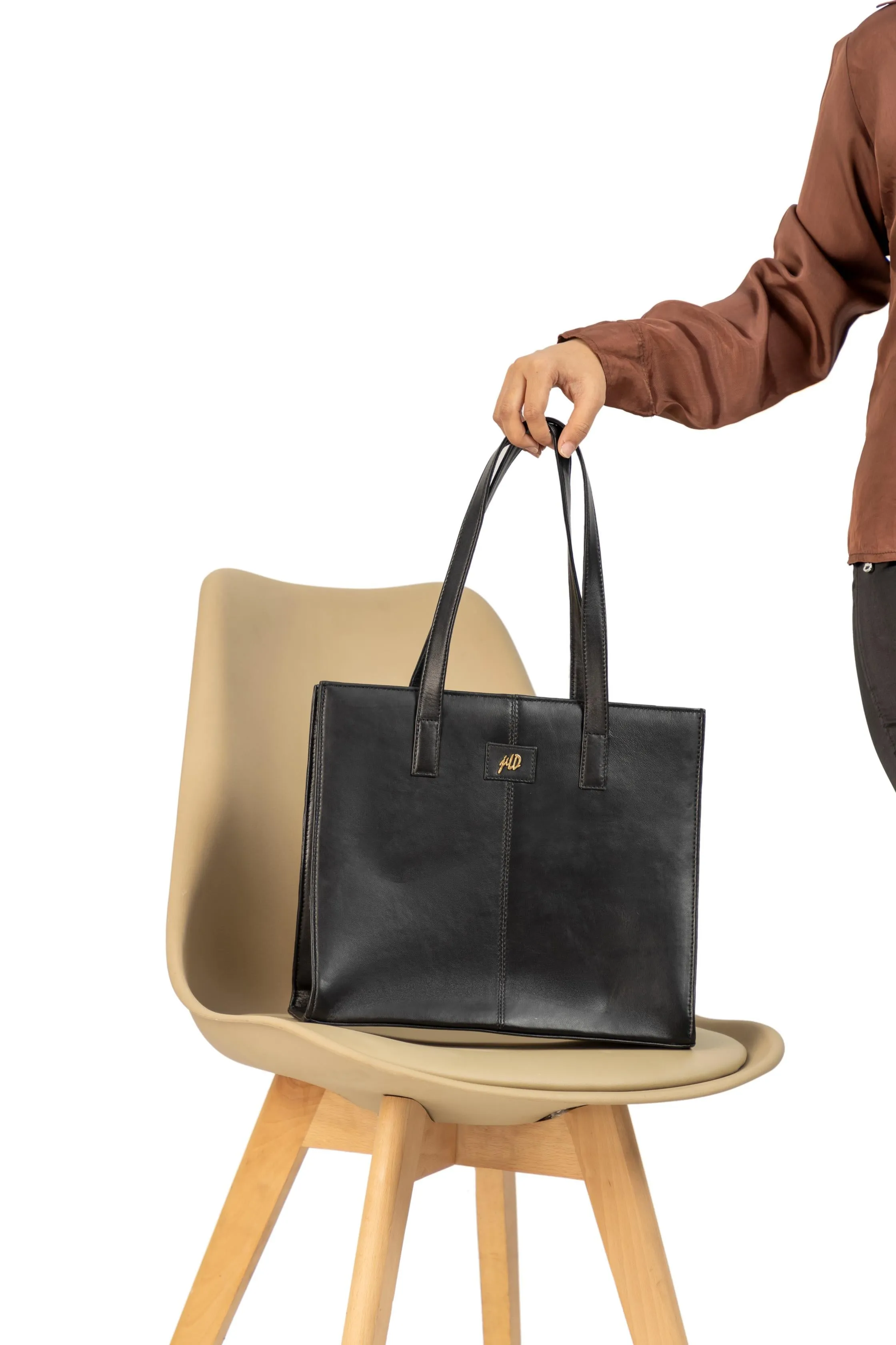Everyday Women's Leather  Zipper Tote Bag-Black