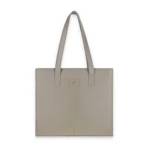 Everyday Women's Leather  Zipper Tote Bag- Grey