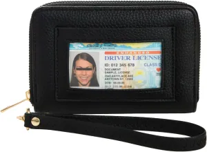 FACAI RFID Wallet Women, Small Wallet for Women, Credit Card Holder, Wristlet Wallet with ID Window Black