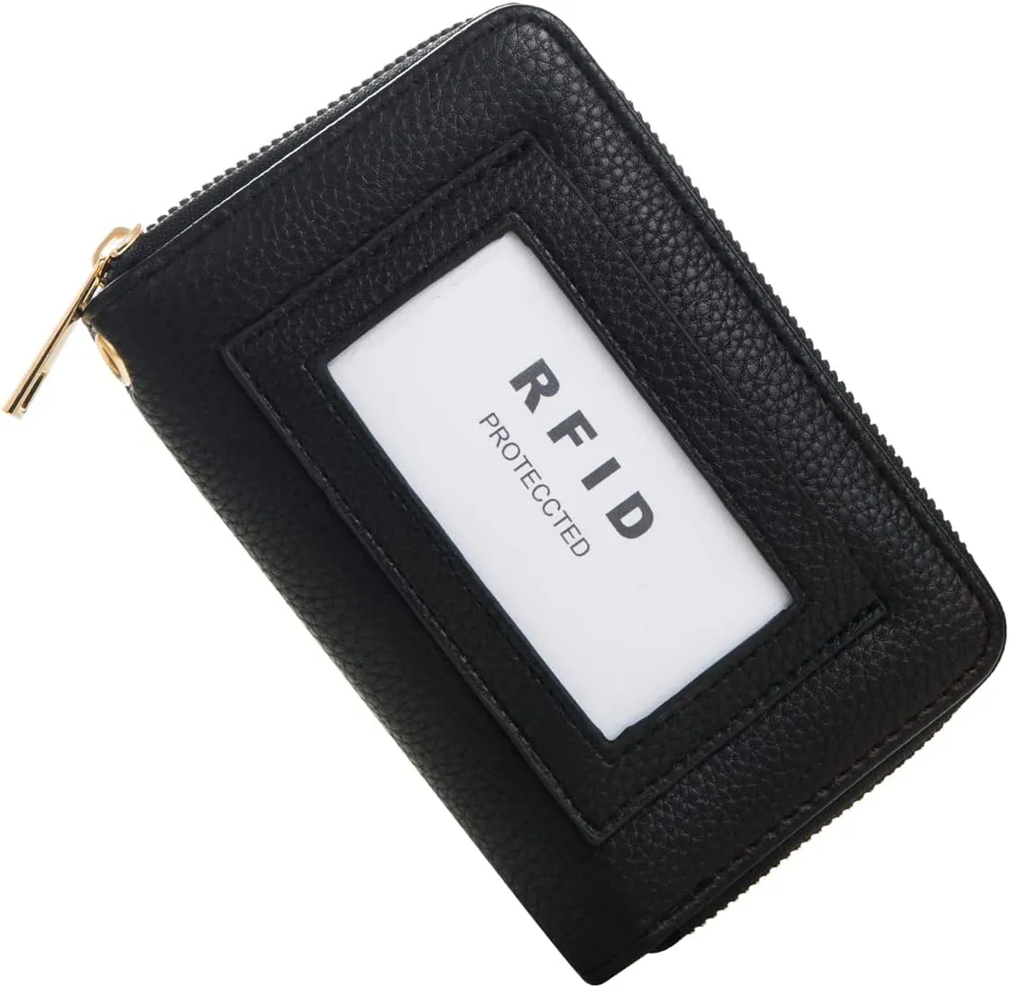 FACAI RFID Wallet Women, Small Wallet for Women, Credit Card Holder, Wristlet Wallet with ID Window Black