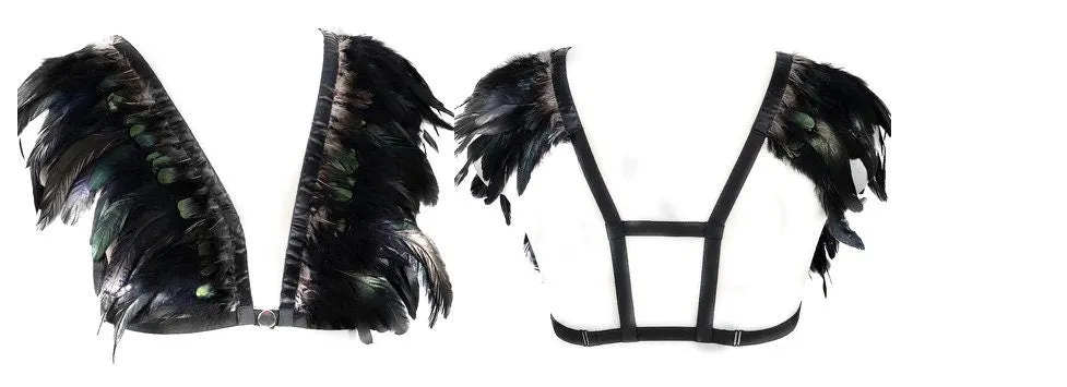 Feathers Top & Skirt Party X Rave Festival Outfit Festival Outfit