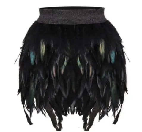 Festival Outfit Feather TOP Feather Set Outfit SKIRT Peacock Feathers Harness Costume Bohemian Gipsy Cowgirl Burning Man Bride Party Outfit