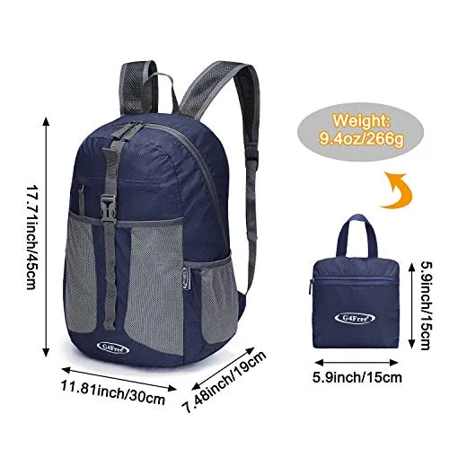 G4Free Lightweight Packable Backpack Multipurpose Casual Backpack 25L Hiking Daypack for Sport