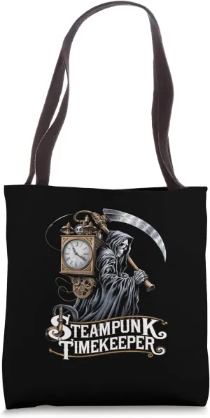 Grim Reaper Steampunk Timekeeper Clock Pendulum SciFi Fans Tote Bag