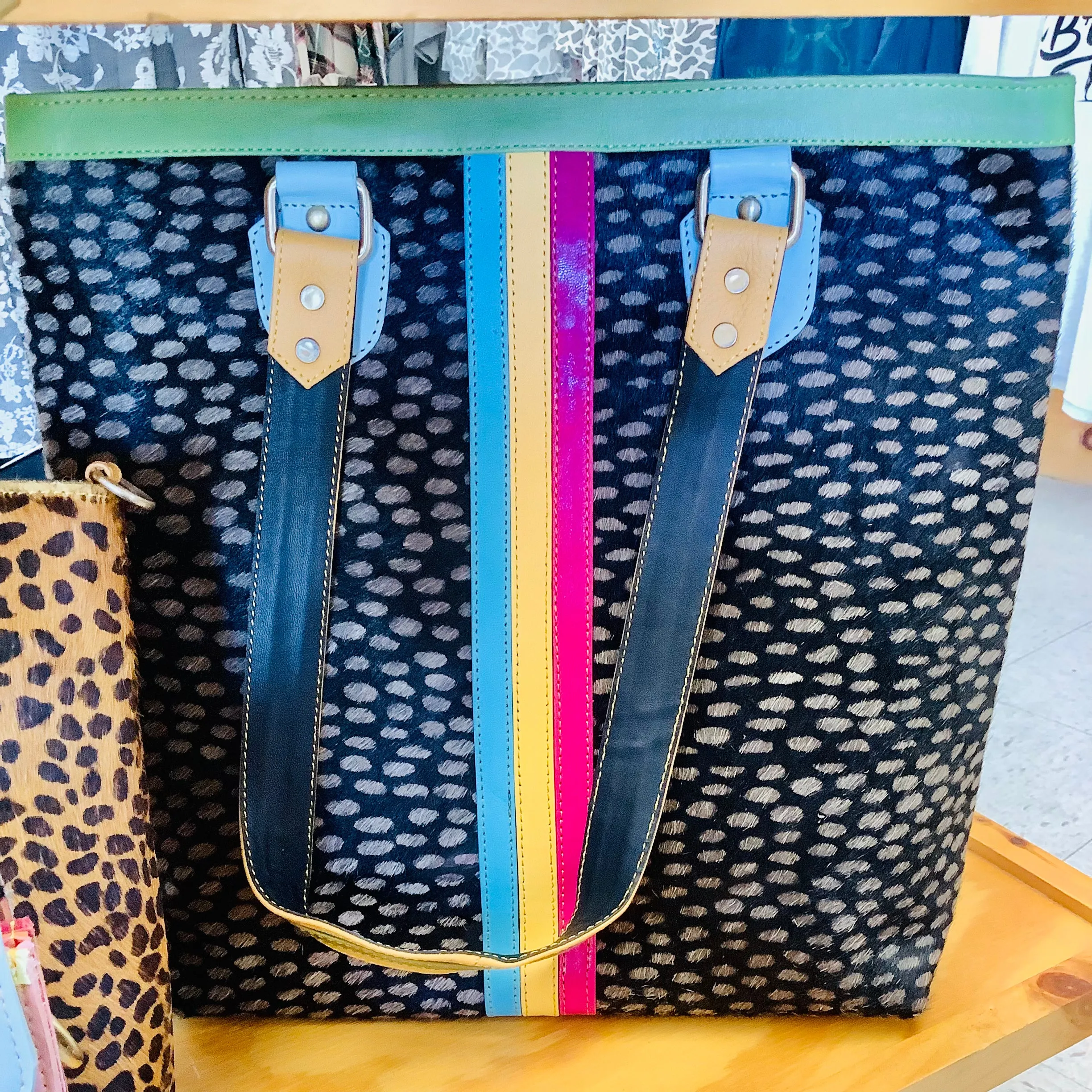 Harmony Hair on Hide Bucket Tote