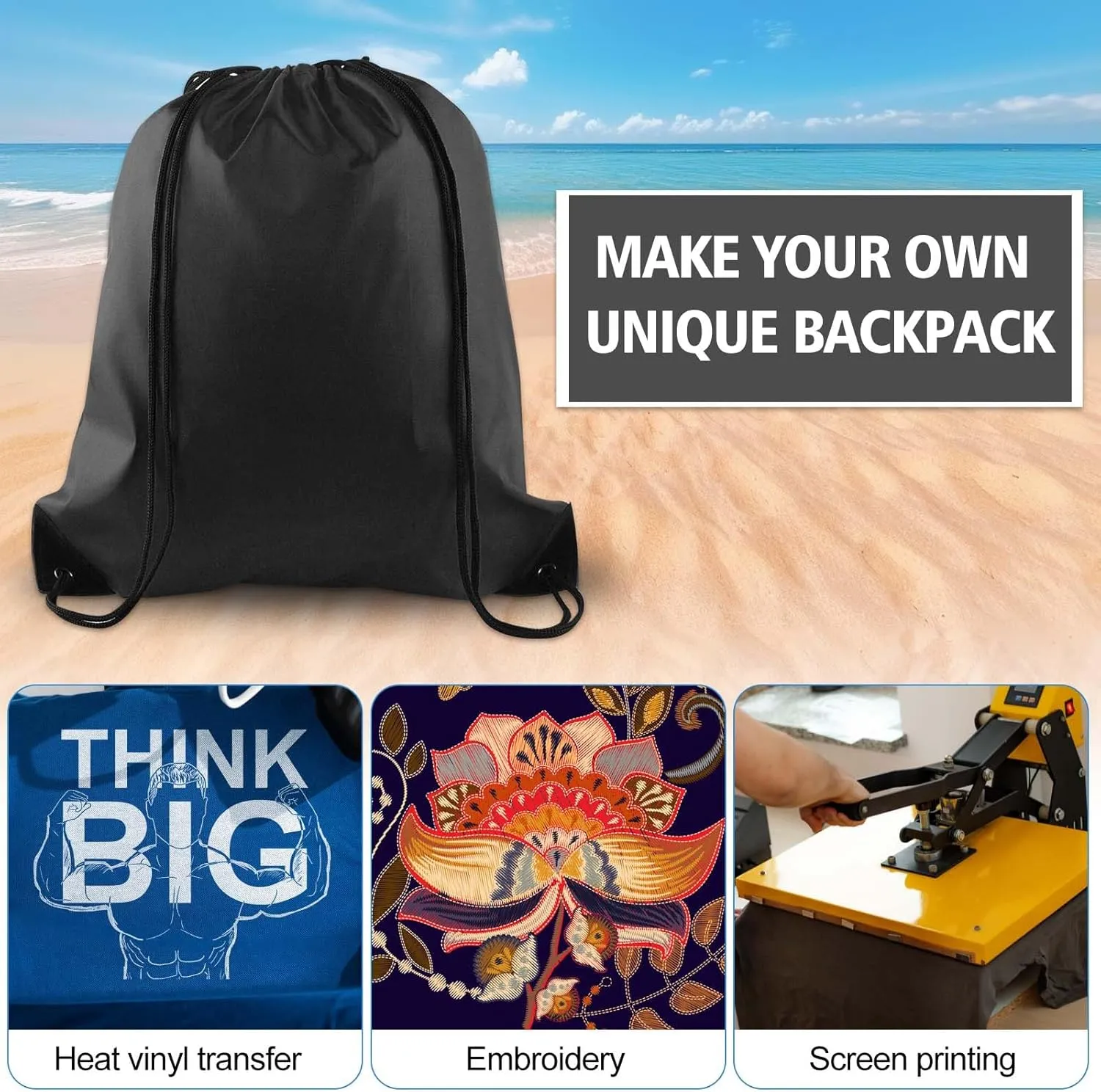 KUUQA 25Pcs Drawstring Backpack Bags String Backpack Sport Bag Sack Cinch Tote Gym Backpack Bulk for Gym Sport Traveling,Black